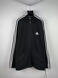 Vintage 90’s Adidas 3 Stripes Full Zip Oversize Fleece Jacket Men’s Size L - Picture 1 of 18
