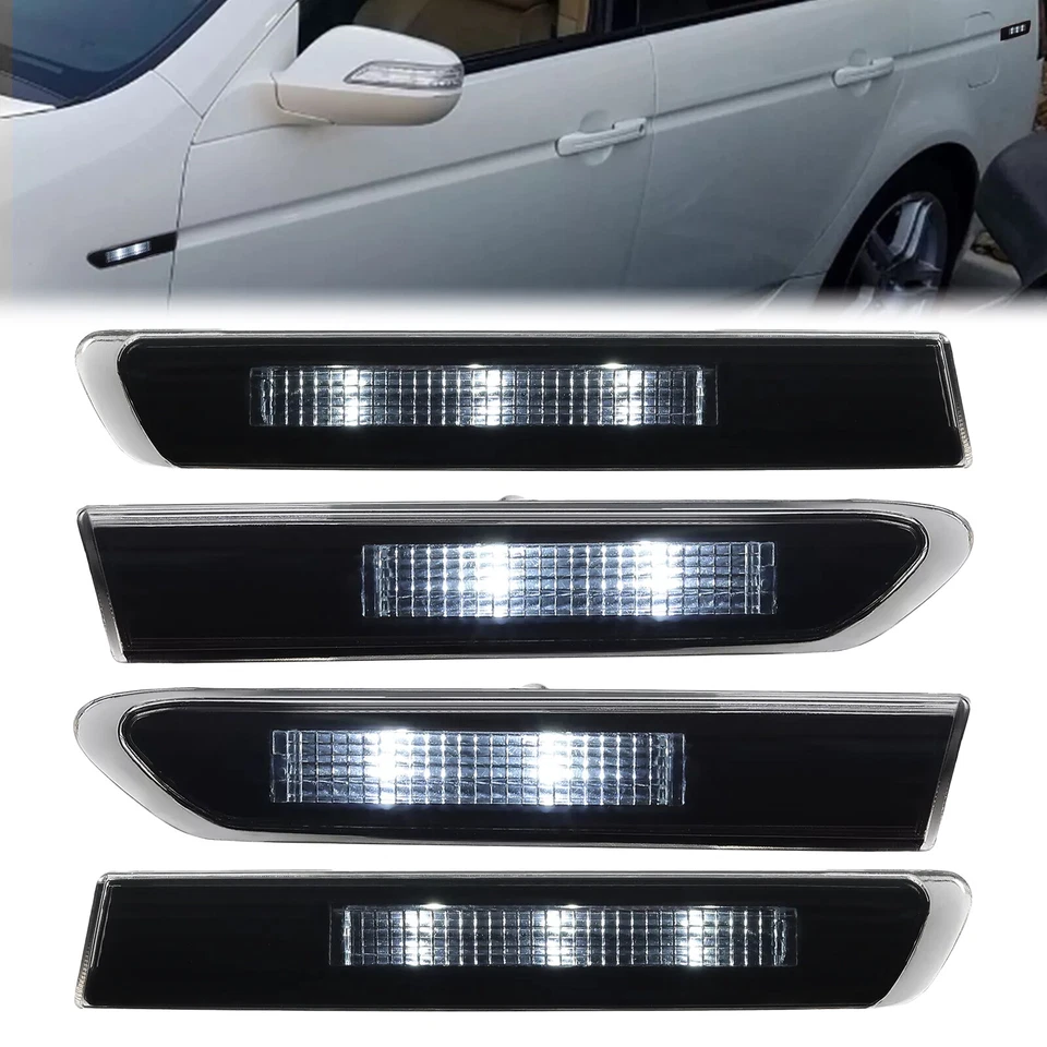 Luces de señalización LED de parachoques delanteras traseras de humo 4 piezas para Acura TL 2004-08 Foto 1 de 4