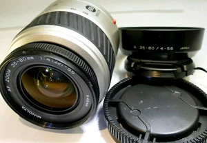 Minolta 35-80mm f4-5.6 Lens For α37 α58 α68 Alpha auto focus w/ caps hood - Picture 1 of 11