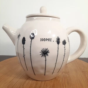 Rae Dunn Home Teapot Magenta M Stamp White Black Early Vintage Tea Pot RARE HTF - Picture 1 of 13