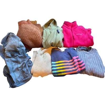 Niñas Paquete 7 Artículos Suéteres Chaquetas Denim Chaleco Polar Sudadera con Capucha 7/7 Foto 1 de 4