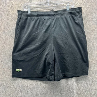 复古 Lacoste 运动短裤男式 2XL 黑色绿色运动篮球训练 7 — 第 1/4 张图片