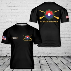 Custom Name US Army 9th Infantry Division 3D T-Shirt - Picture 1 of 2