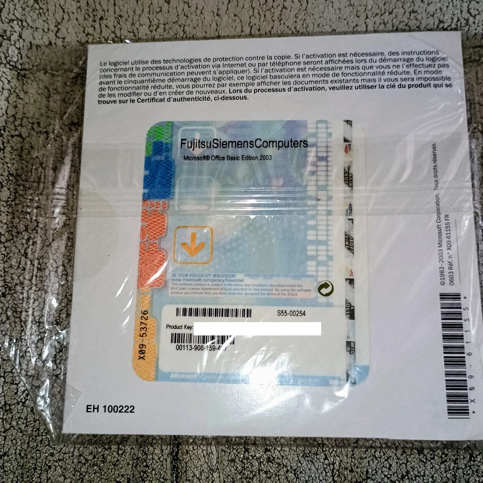 Microsoft Office Basic 2003 ( CD et licence ) pour PC Fujitsu-Siemens - Image 1 of 1