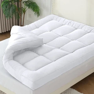 Mattress Topper Thick Cover Back Pain Protector Cooling Comfort Pad Down Filling - Picture 1 of 48