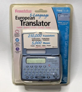 FRANKLIN TWE~118 5 LANGUAGE EUROPEAN TRANSLATOR GERMAN FRENCH SPANISH ITALIAN - Picture 1 of 11