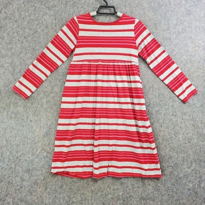Lands' End Dress Girls Medium 10 12 Red Gray Pink Striped Knit Long Sleeve - Image 1 of 4