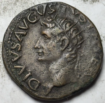 IMPERIO ROMANO. Augusto, 27 a.C. hasta AD 14. Æ As, bajo Tiberio Foto 1 de 2