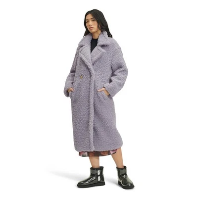 Nuevo abrigo de peluche largo UGG Gertrude gris lavanda talla pequeña precio de venta sugerido por el fabricante 248 USD Foto 1 de 4