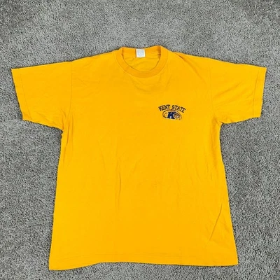 VINTAGE Kent State Golden Flashes Shirt Mens Large Yellow Embroidered NCAA 90s - Image 1 of 4