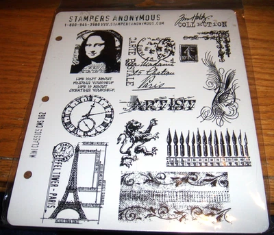 NUEVO Juego de sellos de goma anónimos estampadores CLING tim holtz #cms 062 MINI CLÁSICOS Foto 1 de 2