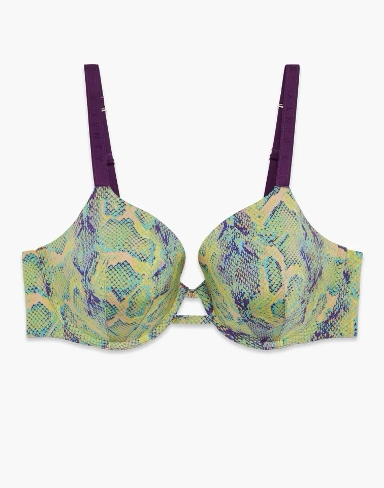 Camiseta sujetador Savage X Fenty microfibra estampado verde lima Boa Baddie 34B nueva con etiquetas Foto 1 de 3