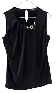 Ivanka Trump Black Blouse With Accent Size Petite Classic - Picture 1 of 9