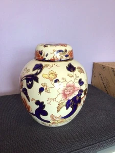 Mason's Ironstone Blue Mandalay Ginger Jar Lidded 7" Tall vgc - Picture 1 of 7