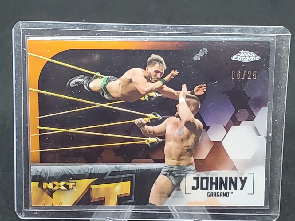 2020 Topps Chrome WWE Johnny Gargano Orange Refractor Numbered #/25 - Image 1 of 2