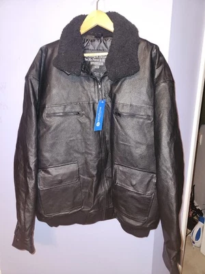Chaqueta Bomber Bradford Exchange Saint Michael Cuero Negra Nueva con Etiquetas - Para Hombre 3XL Foto 1 de 4