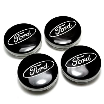 4x BLACK-BLUE FORD CENTRE CAPS 54MM ALLOY WHEEL FITS MOST MODELS FOCUS FIESTA KA - Image 1 of 4