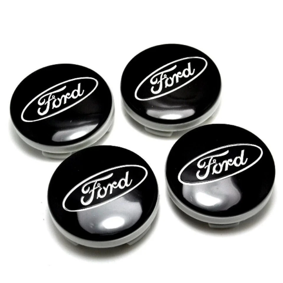 4x BLACK-BLUE FORD CENTRE CAPS 54MM ALLOY WHEEL FITS MOST MODELS FOCUS FIESTA KA - Image 1 of 4