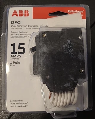 ABB 15 Amp Single-Pole Dual Function Arc Fault/GFCI Breaker (THQL1115DFA) *207 - Image 1 of 4