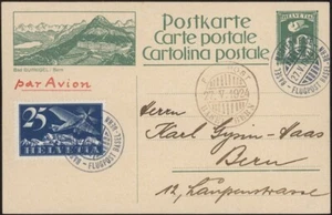 SWITZERLAND, 1924. First Flight Card H&G 130b, C5, Basel - Bern - Picture 1 of 1