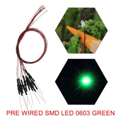 20pcs Pre-wired 30awg Wire SMD LED 0603 Light Lamps with Resistor for 12V - Image 1 of 4
