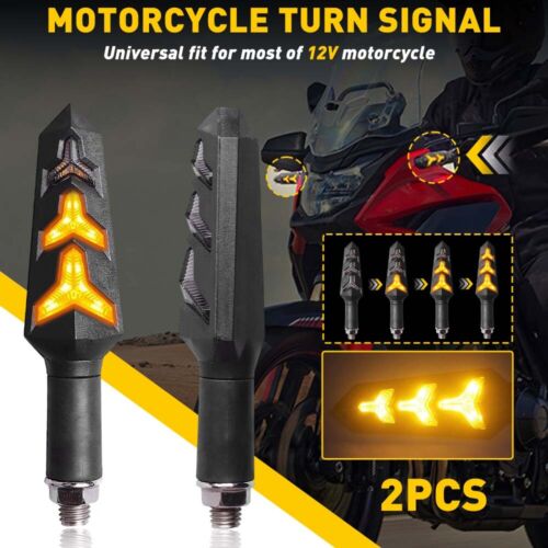 Universal Amber Indicators Motorcycle Flowing Turn Lights Signal Indicators 12V