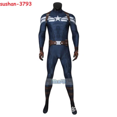 Capitán América Cosplay Body Mono Disfraces Superhéroe Conjunto Regalos Fiesta Foto 1 de 4