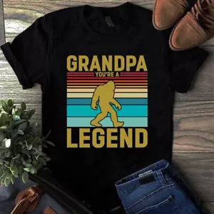 Grandpa You're a Legend Bigfoot Sasquatch Camping Retro Tshirt - Picture 1 of 1
