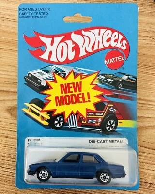1981 Hot Wheels Peugeot No 3281 #3281 синий седан сделано в Гонконге новом на карте - Изображение 1 из 4