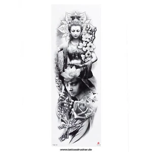 1 x XXL Tattoo - Buddha, Lotus, Jesus - Temporäres Körper Tattoo - TQB181 (1) - Picture 1 of 1