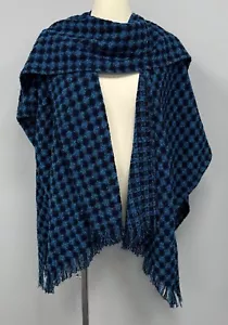 Boyne Valley Weavers Cape Poncho Blackwatch Houndstooth Tartan Ireland One Size - Picture 1 of 11