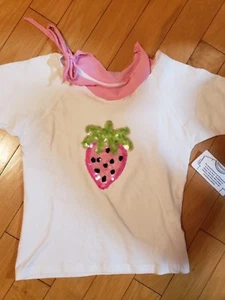 Neu mit Etikett Mädchen Cotton Resources T-Shirt Größe 14 mit Pailletten Erdbeere  - Bild 1 von 5