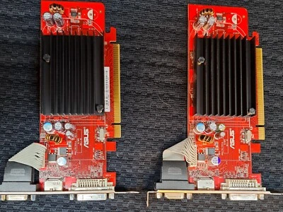 QTY 2 ASUS EAH3450/DI/256M GDDR2 PCI Express 2.0 x 16 HDCP CrossFire Supported - Image 1 of 4