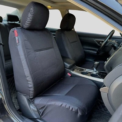 Par de fundas de asiento de auto delanteras de lona impermeables negras para Ford Falcon UTE Foto 1 de 4