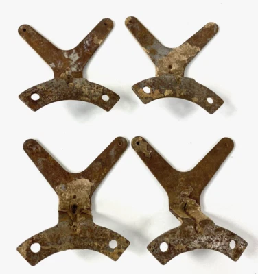 Antique Emerson 36" Ceiling Fan Solid Steel Blade Brackets Lot of 4 OEM Parts - Image 1 of 4