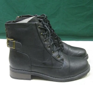 new BLACK 1.5"block Heel Round Toe Ankle Boot Women Size 6 - Picture 1 of 4