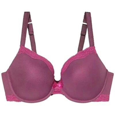 Savage X Fenty Mujer 38DD Púrpura Oscuro Encaje Camiseta Sujetador Forrado con Aros Foto 1 de 4