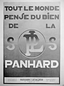 PUBLICITÉ DE PRESSE 1924 TOUS LE MONDE PENSE DU BIEN DE LA PANHARD LEVASSOR - Imagen 1 de 1