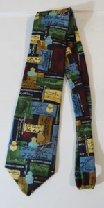 ALYNN Neckwear Author! Author! Handmade USA 100% Silk Tie Hemingway Frost VTG - Picture 1 of 11