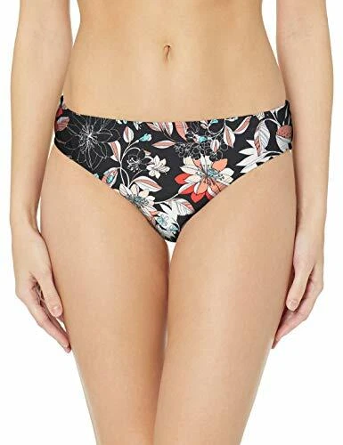 Kenneth Cole Hipster Bikini Bottom Black/floral Devine Desire Size S