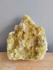 4kg Large Freestanding Yellow Sulphur Crystal White Stone Good Colour Both Sides