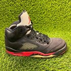 Nike Air Jordan 5 Retro Womens Size 8 Black Athletic Shoes Sneakers 440888-006