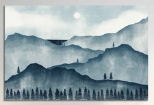 New ListingMountains trees watercolor landscape canvas or poster print wall art home decor