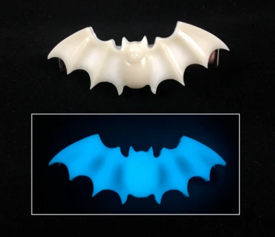 BAT GLOW in the Dark 头发配件夹 Kawaii Barrette 令人毛骨悚然的朋克哥特 — 第 1/2 张图片