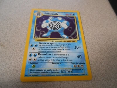 RARE Pokemon Spanish Poliwrath Base Set Holo 13/102 1999 Card - Image 1 of 2