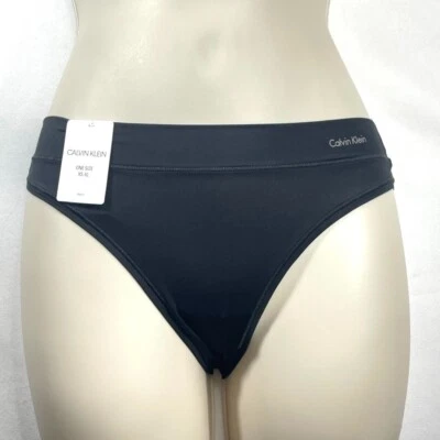 NUEVO CON ETIQUETAS Calvin Klein Mujer Talla Única Bikini Ropa Interior Desnudo QD3862 Negro Foto 1 de 4