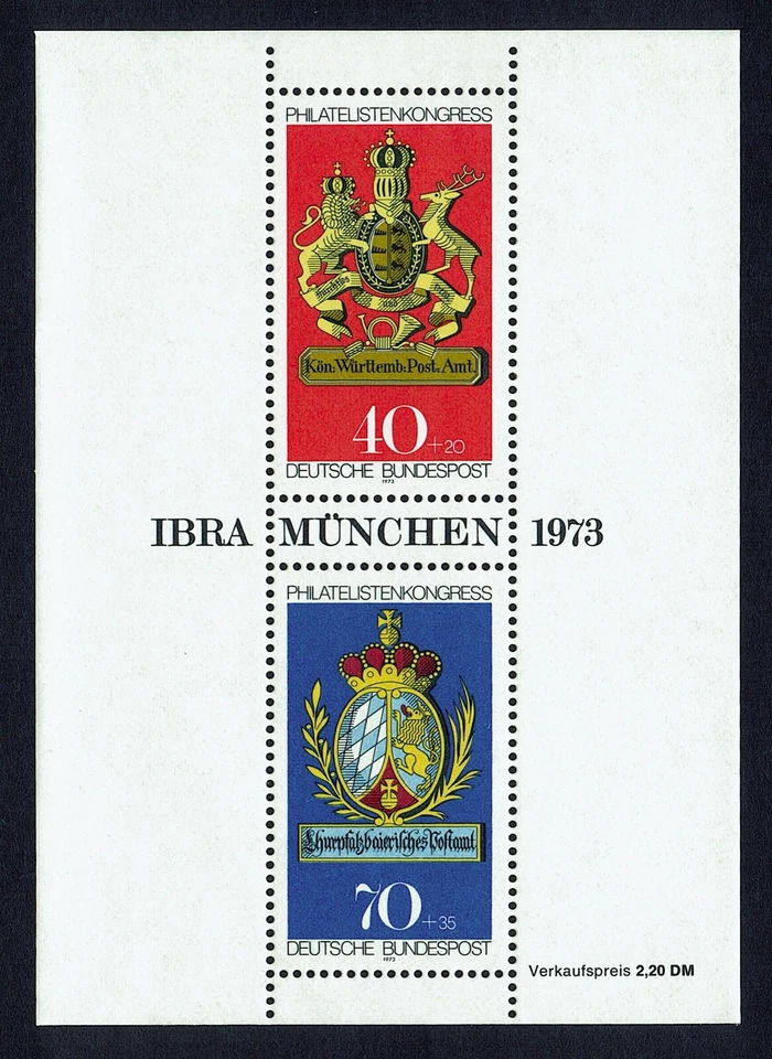 GERMANY Scott# B502 - SG# MS1660 -1973-Mini Sheet-Stamp Exhibition Munich'73-MNH - Image 1 of 1
