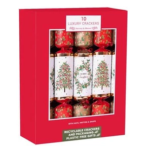 Christmas Crackers Family 10 Pack 36cm - Holly Tree and Wreath - Picture 1 of 3
