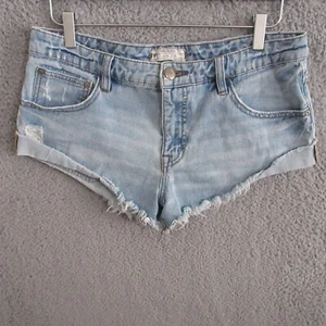 Free People Jeansshorts Damen Größe 27 blau helle Waschung abgeschnitten Boho Festival - Bild 1 von 11