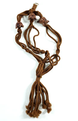 Винтажный богемный коричневый макраме керамический черепаховый бусина подвесной держатель для растений - Изображение 1 из 4